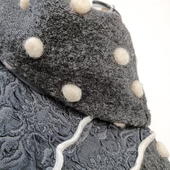 Vintage bedazzled Textured Knit Turtleneck Sweater Polka Dot Top – S/M - Picture 4 of 6